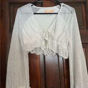 Boho White Knit Women's Top